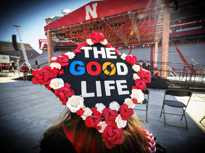 The Goodlife on a graduation cap